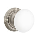 Emtek Brass Rosette Ice White Knob With Ribbon & Reed Rosette