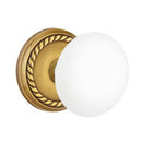 Emtek Brass Rosette Ice White Knob Concealed Screws With Rope Rosette