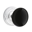 Emtek Brass Rosette Ebony Knob Concealed Screws With Ribbon & Reed Rosette