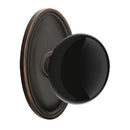 Emtek Brass Rosette Ebony Knob Concealed Screws With Oval Rosette