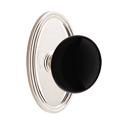 Emtek Brass Rosette Ebony Knob With Oval Rosette