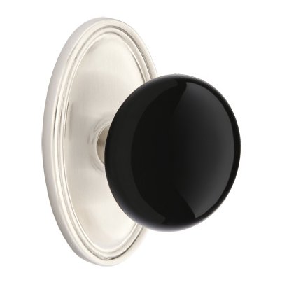 Emtek Brass Rosette Ebony Knob Concealed Screws With Oval Rosette