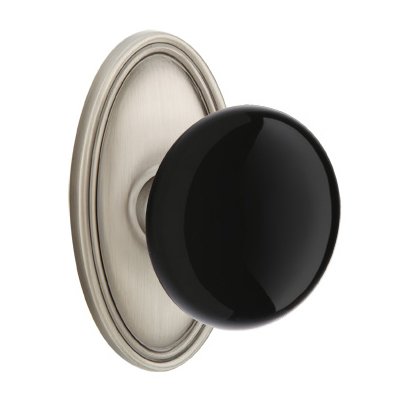 Emtek Brass Rosette Ebony Knob With Oval Rosette