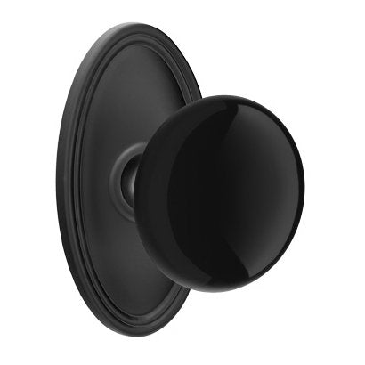 Emtek Brass Rosette Ebony Knob With Oval Rosette