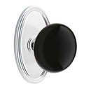 Emtek Brass Rosette Ebony Knob With Oval Rosette