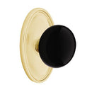 Emtek Brass Rosette Ebony Knob Concealed Screws With Oval Rosette