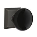 Emtek Brass Rosette Ebony Knob Concealed Screws With Quincy Rosette