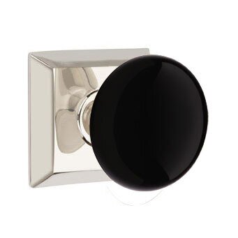 Emtek Brass Rosette Ebony Knob With Quincy Rosette