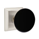 Emtek Brass Rosette Ebony Knob Concealed Screws With Quincy Rosette