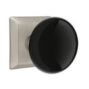 Emtek Brass Rosette Ebony Knob With Quincy Rosette