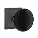 Emtek Brass Rosette Ebony Knob Concealed Screws With Quincy Rosette