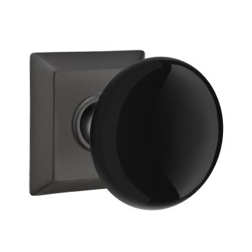 Emtek Brass Rosette Ebony Knob Concealed Screws With Quincy Rosette