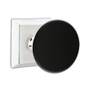 Emtek Brass Rosette Ebony Knob With Quincy Rosette