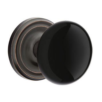 Emtek Brass Rosette Ebony Knob Concealed Screws With Regular Rosette