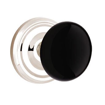 Emtek Brass Rosette Ebony Knob With Regular Rosette