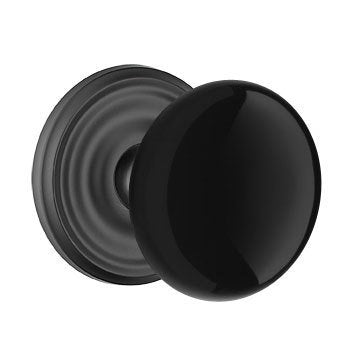 Emtek Brass Rosette Ebony Knob With Regular Rosette