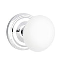 Emtek Brass Rosette Ice White Knob Concealed Screws With Regular Rosette