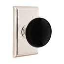 Emtek Brass Rosette Ebony Knob Concealed Screws With Rectangular Rosette