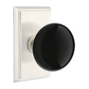 Emtek Brass Rosette Ebony Knob With Rectangular Rosette