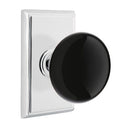 Emtek Brass Rosette Ebony Knob With Rectangular Rosette