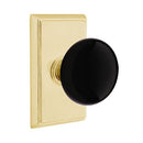 Emtek Brass Rosette Ebony Knob With Rectangular Rosette