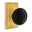 Emtek Brass Rosette Ebony Knob Concealed Screws With Rectangular Rosette