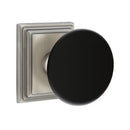 Emtek Brass Rosette Ebony Knob Concealed Screws With Wilshire Rosette