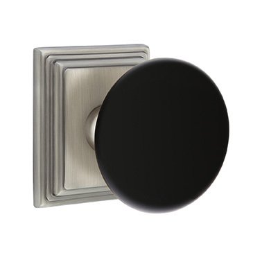 Emtek Brass Rosette Ebony Knob With Wilshire Rosette