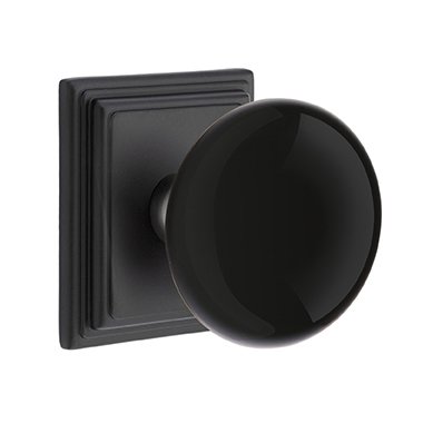 Emtek Brass Rosette Ebony Knob With Wilshire Rosette
