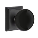 Emtek Brass Rosette Ebony Knob Concealed Screws With Wilshire Rosette