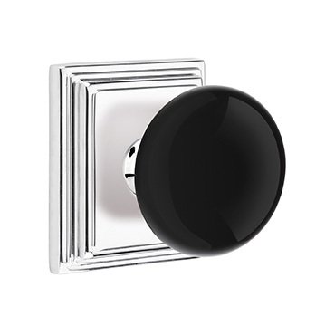 Emtek Brass Rosette Ebony Knob With Wilshire Rosette