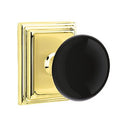 Emtek Brass Rosette Ebony Knob Concealed Screws With Wilshire Rosette