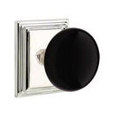 Emtek Brass Rosette Ebony Knob With Wilshire Rosette