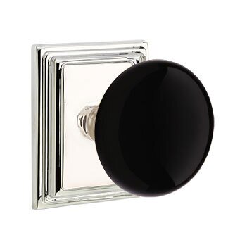 Emtek Brass Rosette Ebony Knob With Wilshire Rosette