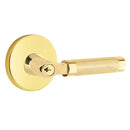 Emtek L Square knurled Key In Lever Lockset Dummy, Pair with Disk Rosette
