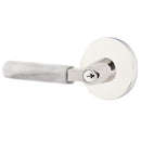 Emtek L Square White Marble Key In Lever Lockset Single Cylinder with disk Rosette