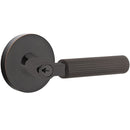 Emtek L Square straight knurled Key In Lever Lockset Dummy, Pair with Disk Rosette