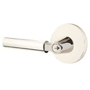 Emtek L Square Smooth Key In Lever Lockset Single Cylinder with disk Rosette
