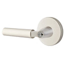 Emtek L Square Smooth Key In Lever Lockset Single Cylinder with disk Rosette