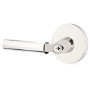 Emtek L Square Smooth Key In Lever Lockset Single Cylinder with disk Rosette