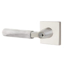 Emtek L Square White Marble Key In Lever Lockset Single Cylinder with Square Rosette