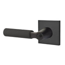 Emtek L Square Straight Knurled Key In Lever Lockset Single Cylinder with Square Rosette