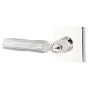 Emtek L Square Knurled Key In Lever Lockset Single Cylinder with Square Rosette