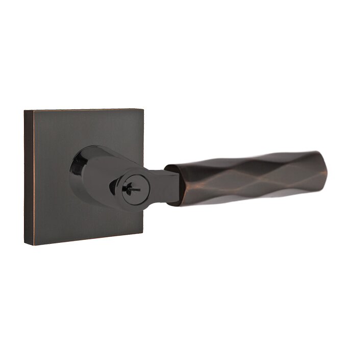 Emtek L Square tribeca Key In Lever Lockset Dummy, Pair with Square Rosette
