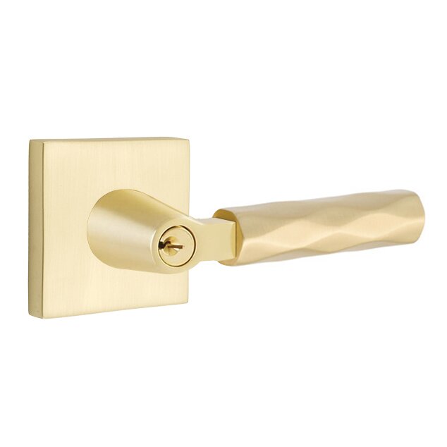 Emtek L Square tribeca Key In Lever Lockset Dummy, Pair with Square Rosette