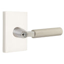 Emtek L Square Straight knurled Key In Lever Lockset Dummy, Pair with Modern Rectangular Rosette