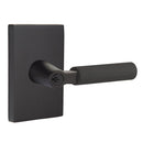 Emtek L Square Straight knurled Key In Lever Lockset Dummy, Pair with Modern Rectangular Rosette