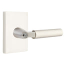 Emtek L Square Smooth Key In Lever Lockset Single Cylinder with Modern Rectangular Rosette