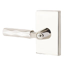 Emtek L Square Tribeca Key In Lever Lockset Single Cylinder with Modern Rectangular Rosette