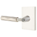 Emtek L Square Tribeca Key In Lever Lockset Single Cylinder with Modern Rectangular Rosette